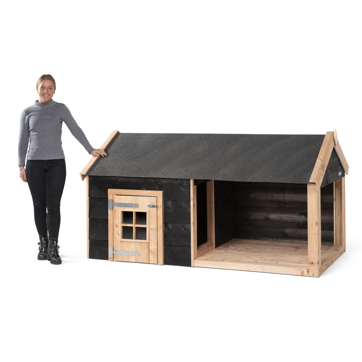 Hundehütte ROCKY Hundehaus Hundehöhle 201x113x110 XXL Hundebox Tierhaus Tierhütte